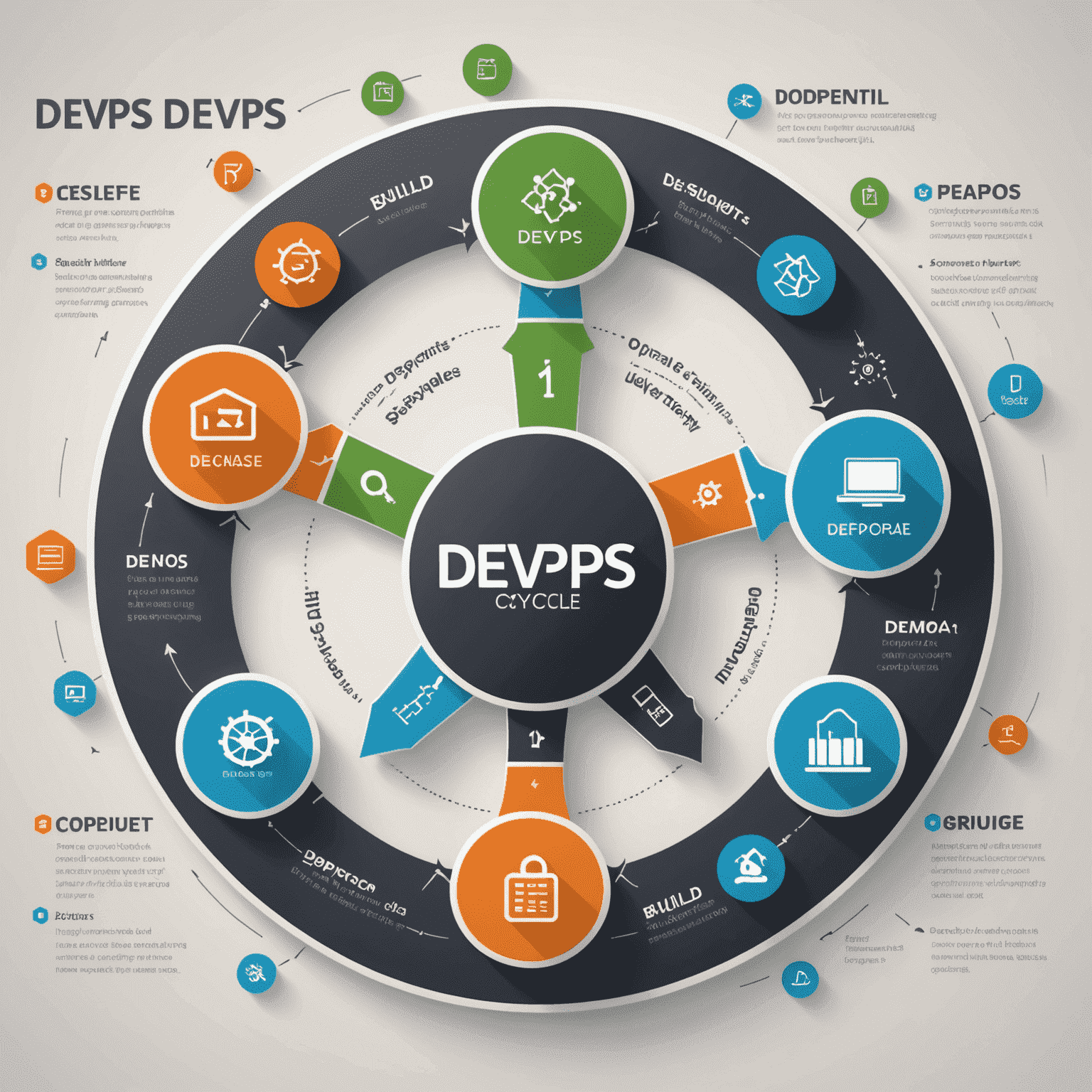 Grafika przedstawiająca cykl DevOps: Plan, Code, Build, Test, Release, Deploy, Operate, Monitor